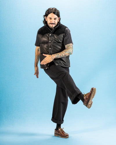 The Real McCoy's Deerskin Down Vest (221 Model) - Black - Standard & Strange