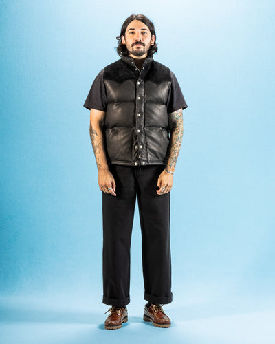 The Real McCoy's Deerskin Down Vest (221 Model) - Black - Standard & Strange
