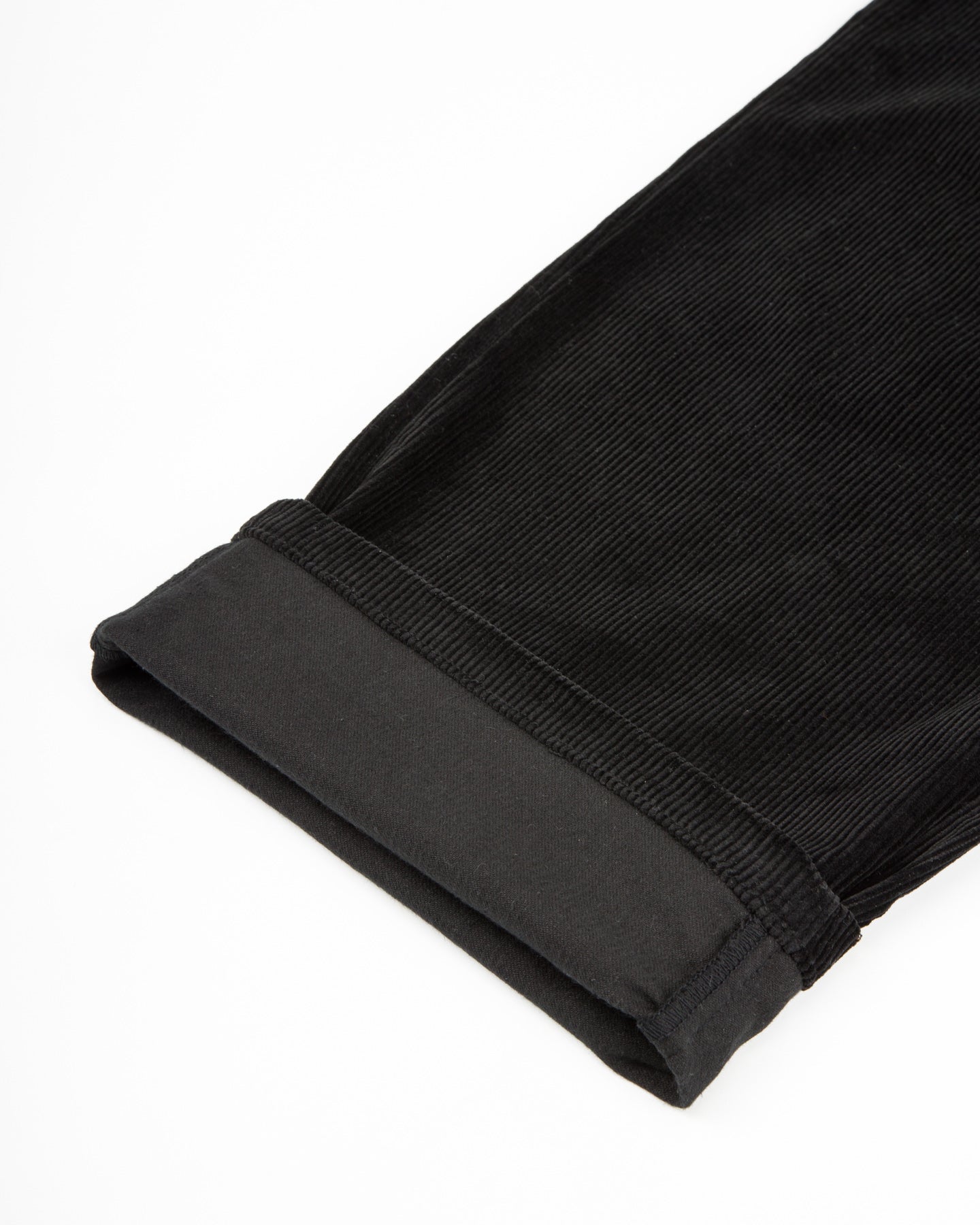 Double-Pleat Corduroy Trousers - Black