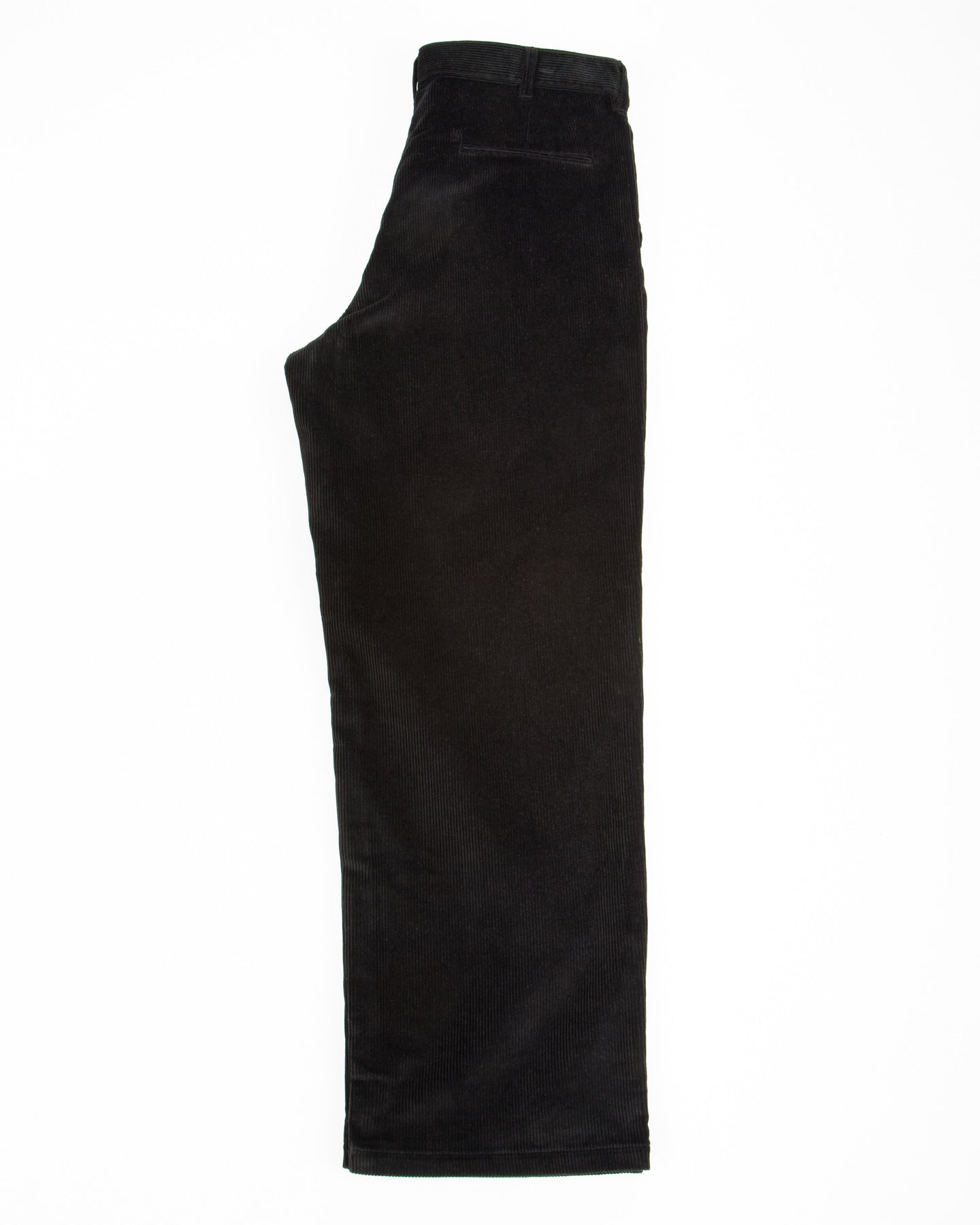 Double-Pleat Corduroy Trousers - Black