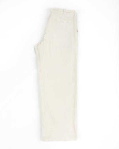 Double-Pleat Corduroy Trousers - White