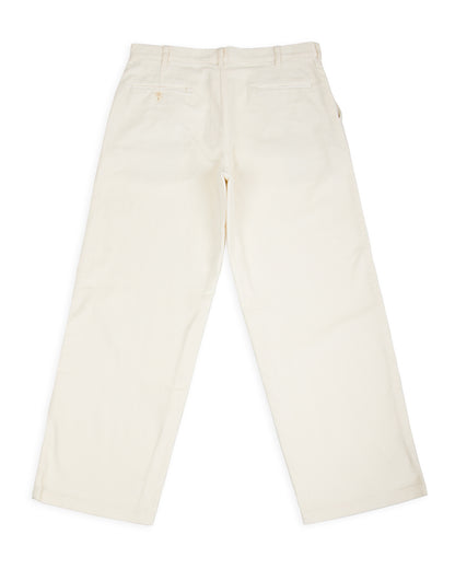 Double-Pleat Corduroy Trousers - White