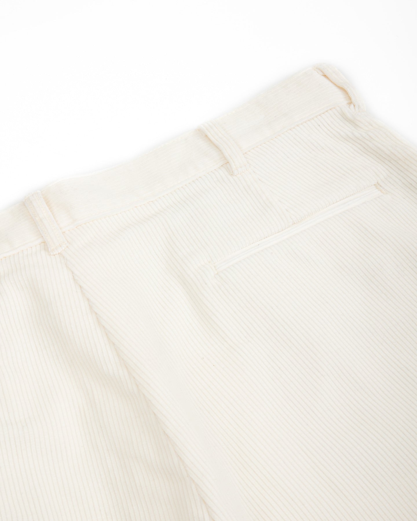 Double-Pleat Corduroy Trousers - White