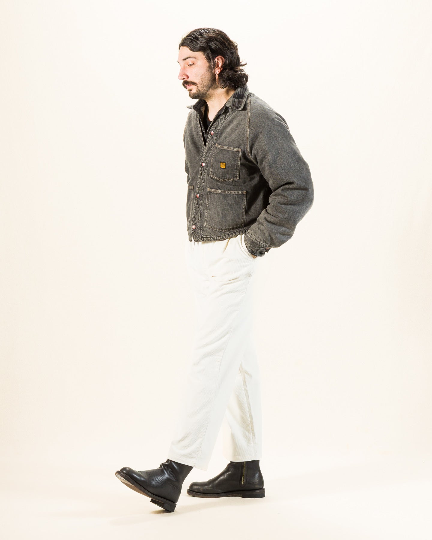 Double-Pleat Corduroy Trousers - White – Standard & Strange