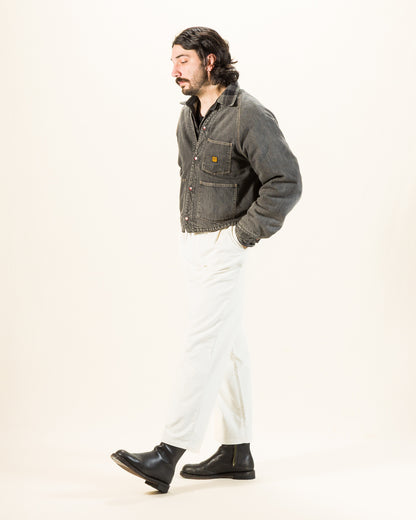 Double-Pleat Corduroy Trousers - White