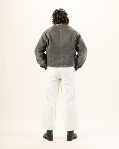 Double-Pleat Corduroy Trousers - White