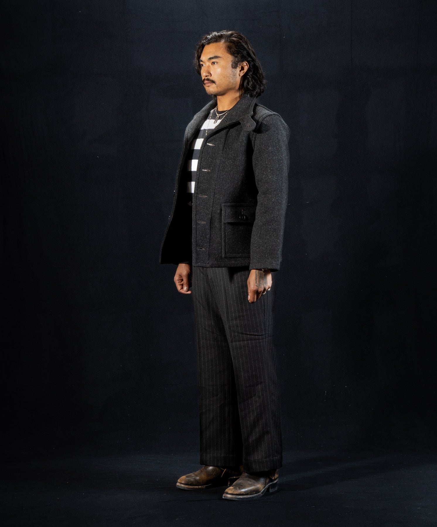 リアルマッコイズ サブマリンジャケット チャコール 40 U.S. Navy Submarine Jacket - Charcoal – Standard & Strange