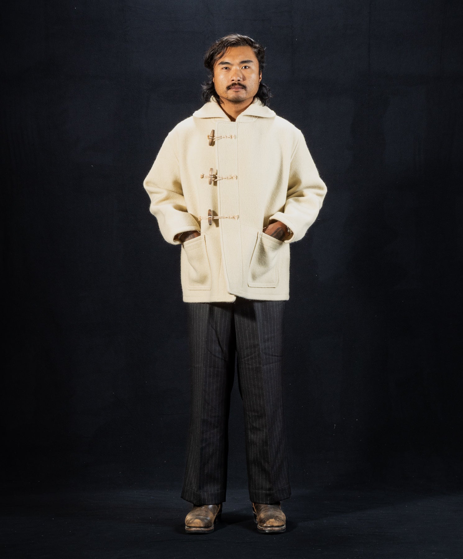 The Real McCoy's WWII British Fearnought Duffle Coat, ARP - Ecru - Standard & Strange