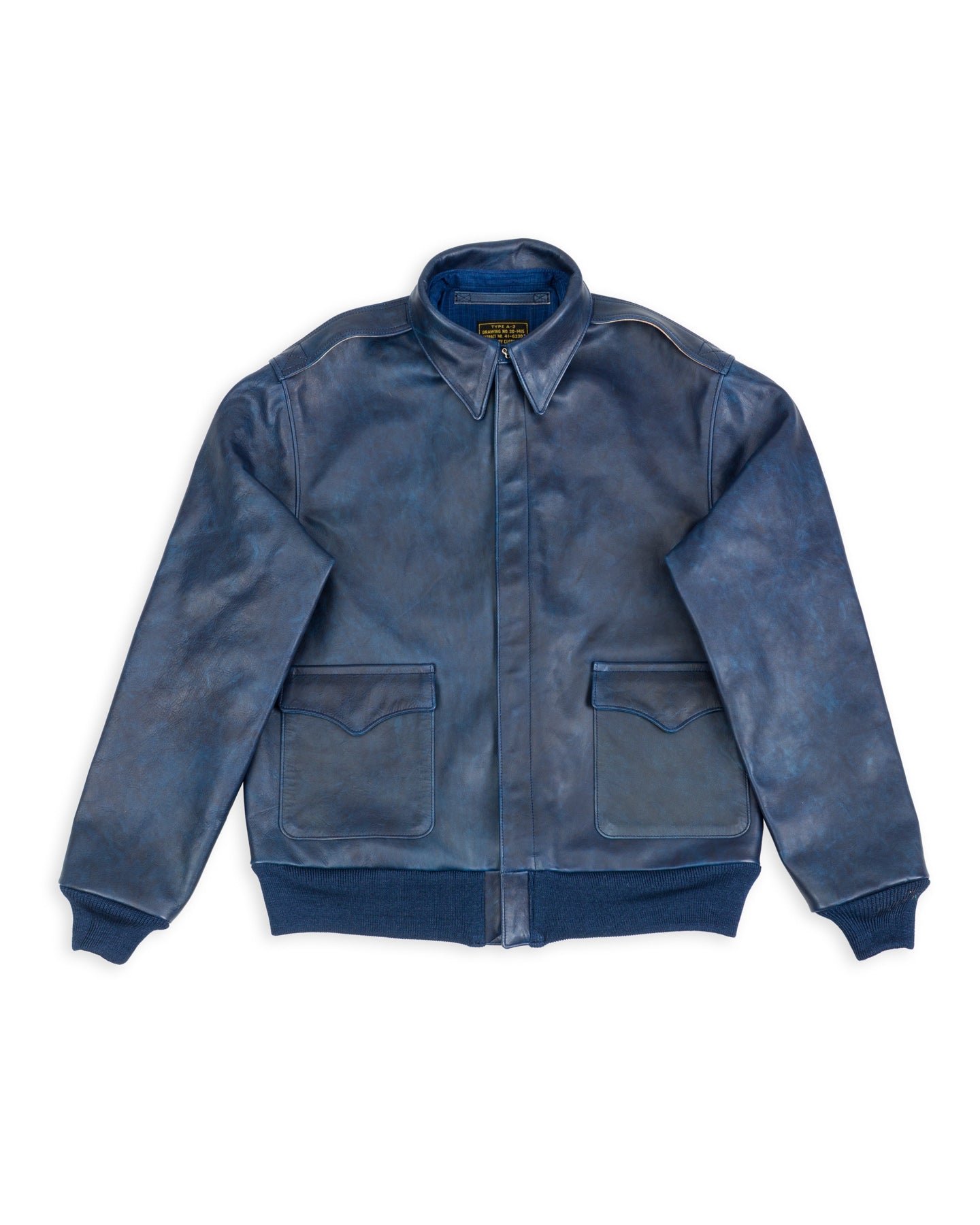 Type A-2 Leather Jacket - Indigo Dyed