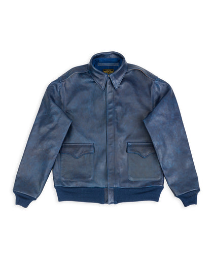 Type A-2 Leather Jacket - Indigo Dyed
