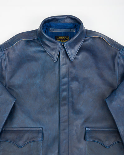 The Real McCoy's Type A-2 Leather Jacket - Indigo Dyed - Standard & Strange