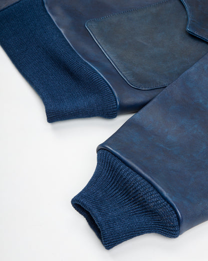 Type A-2 Leather Jacket - Indigo Dyed