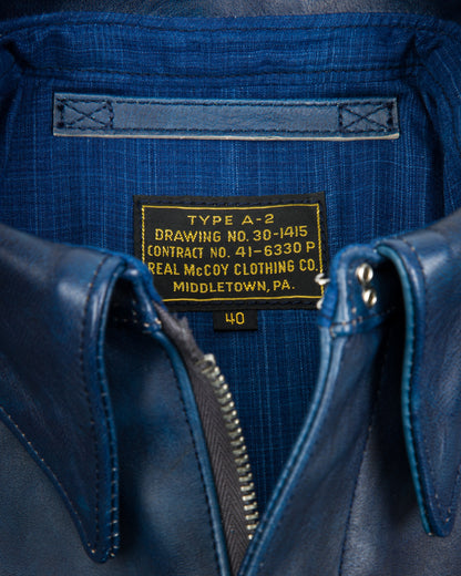Type A-2 Leather Jacket - Indigo Dyed