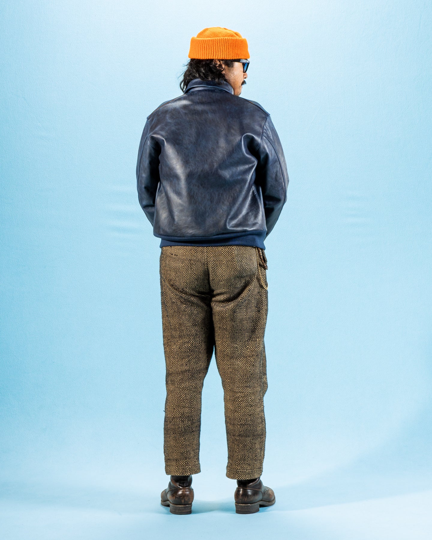 Type A-2 Leather Jacket - Indigo Dyed