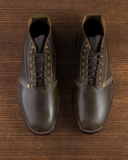 Unsung House S&S x Unsung House Slog Boot - Walnut Overdye Olive Latigo - Standard & Strange