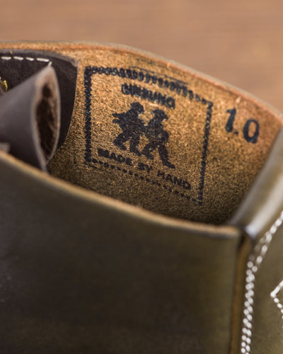 Unsung House S&S x Unsung House Slog Boot - Walnut Overdye Olive Latigo - Standard & Strange