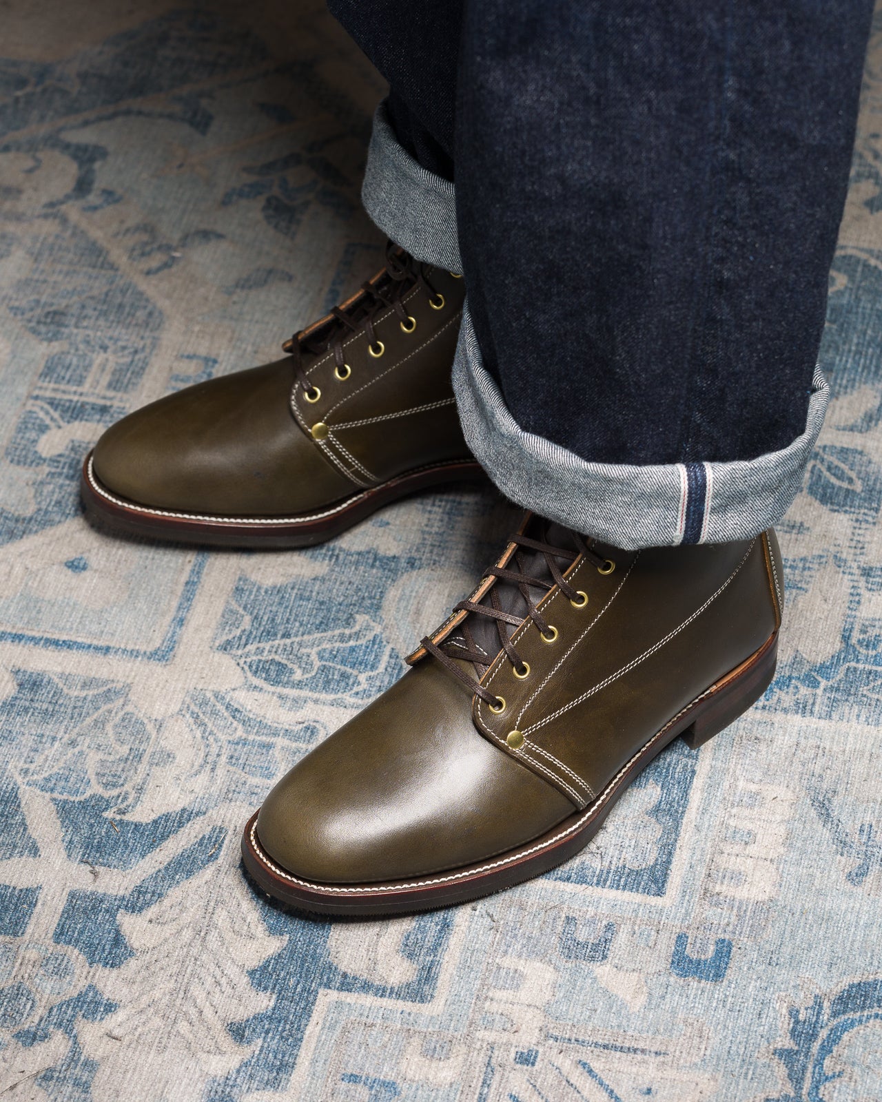 Unsung House S&S x Unsung House Slog Boot - Walnut Overdye Olive Latigo - Standard & Strange