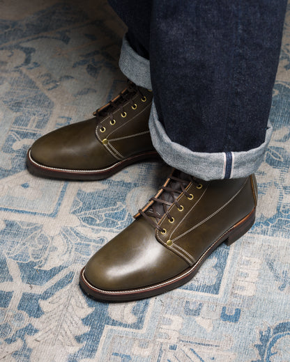 Unsung House S&S x Unsung House Slog Boot - Walnut Overdye Olive Latigo - Standard & Strange