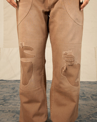 Vintage Heavy Extra Baggy Repaired Jean - Brown - Standard & Strange