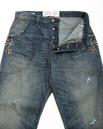 Vintage Heavy Extra Baggy Studded Jean - Indigo - Standard & Strange