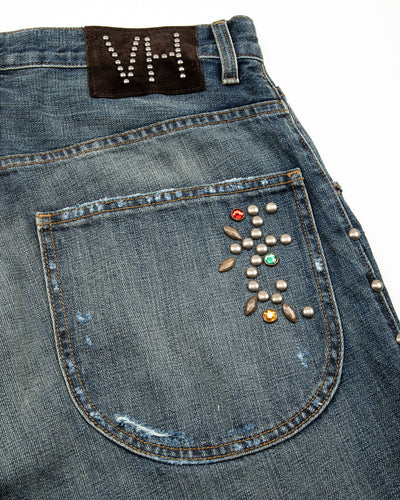 Vintage Heavy Extra Baggy Studded Jean - Indigo - Standard & Strange