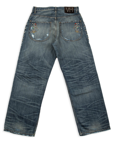 Vintage Heavy Extra Baggy Studded Jean - Indigo - Standard & Strange