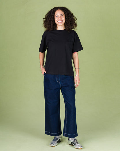 W'Menswear Bowl Tee - Black Cotton/Hemp - Standard & Strange