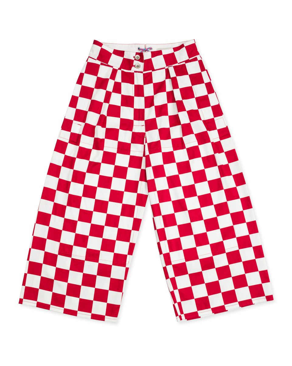 W'Menswear Burnout Pants - Red Check - Standard & Strange