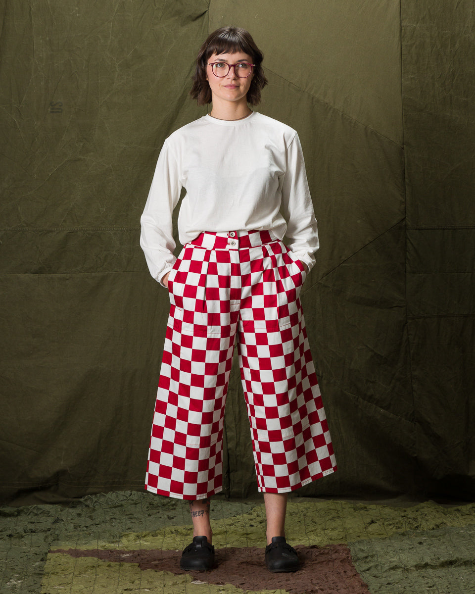 W'Menswear Burnout Pants - Red Check - Standard & Strange