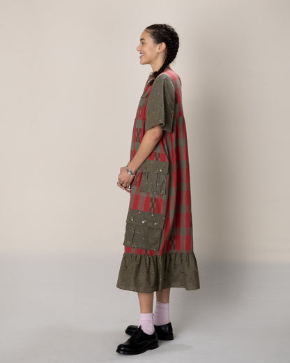 W'Menswear W'menswear x Kardo Summer Fortune Pocket Dress - Red/Green Cotton - Standard & Strange