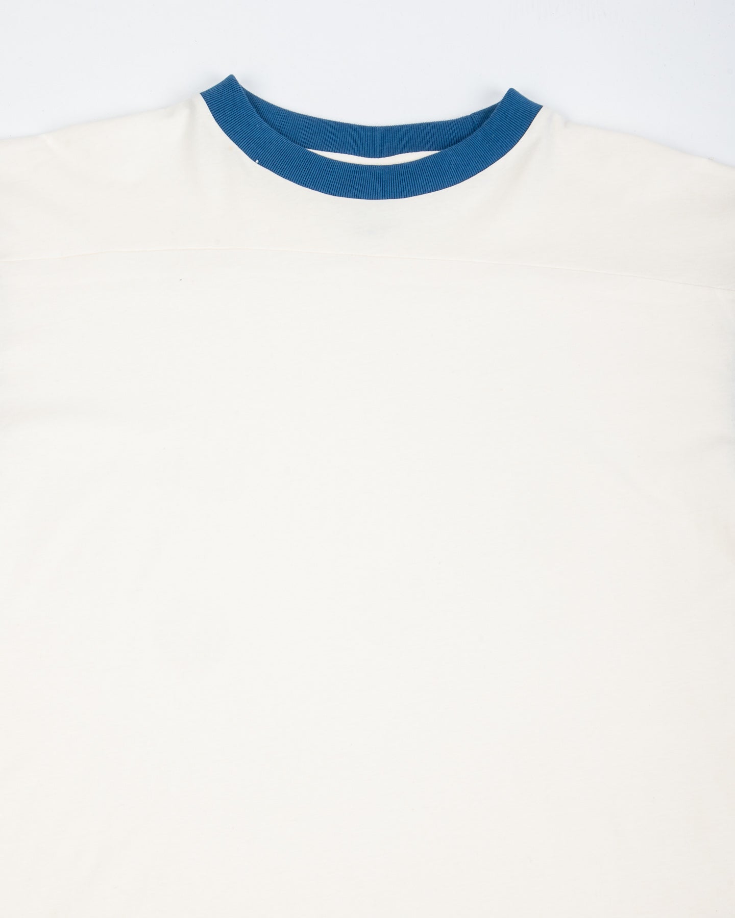 W'Menswear Football Tee - Off-White/Indigo Cotton/Hemp - Standard & Strange