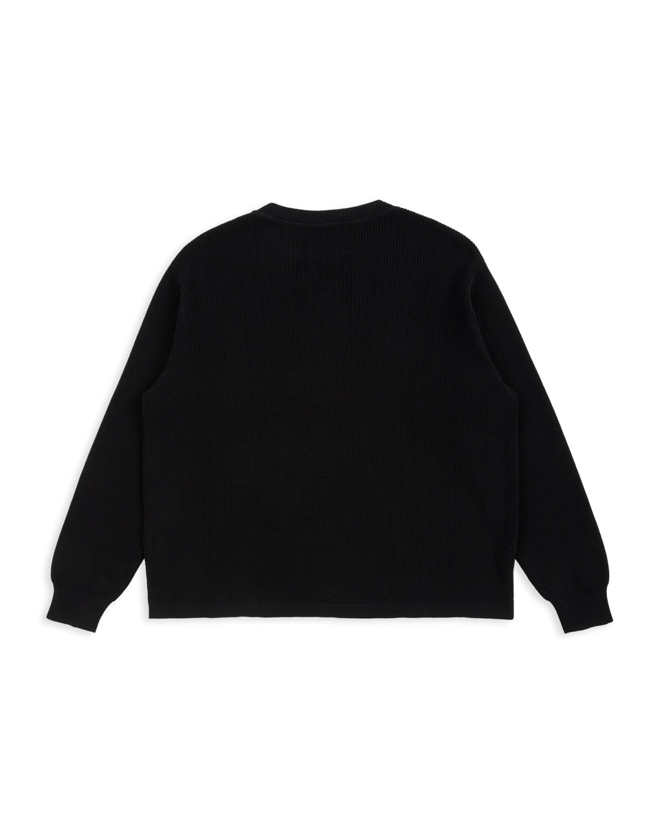 W'Menswear Waffle Pullover - Black - Standard & Strange