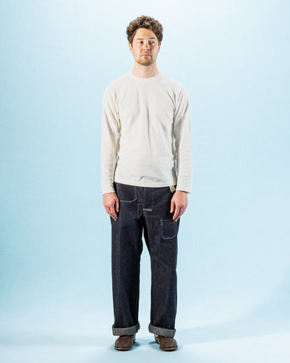 Warehouse Long Sleeve Crew Neck Tee - Off White - Standard & Strange