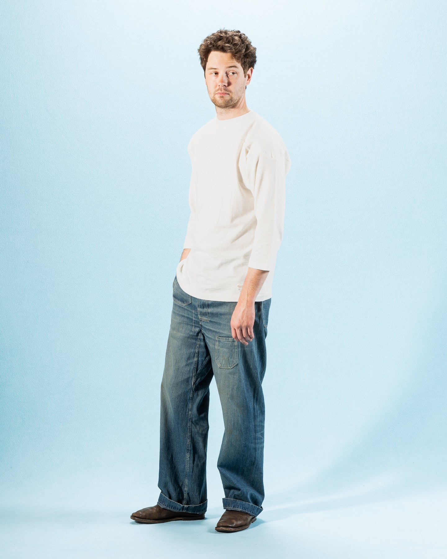 Warehouse Three Quarter Football Shirt - Off White - Standard & Strange