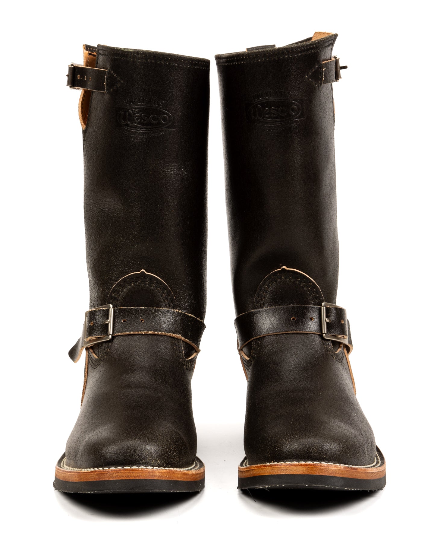 Wesco S&S x Wesco Quick Striker Engineer Boot - Olive Waxed Flesh