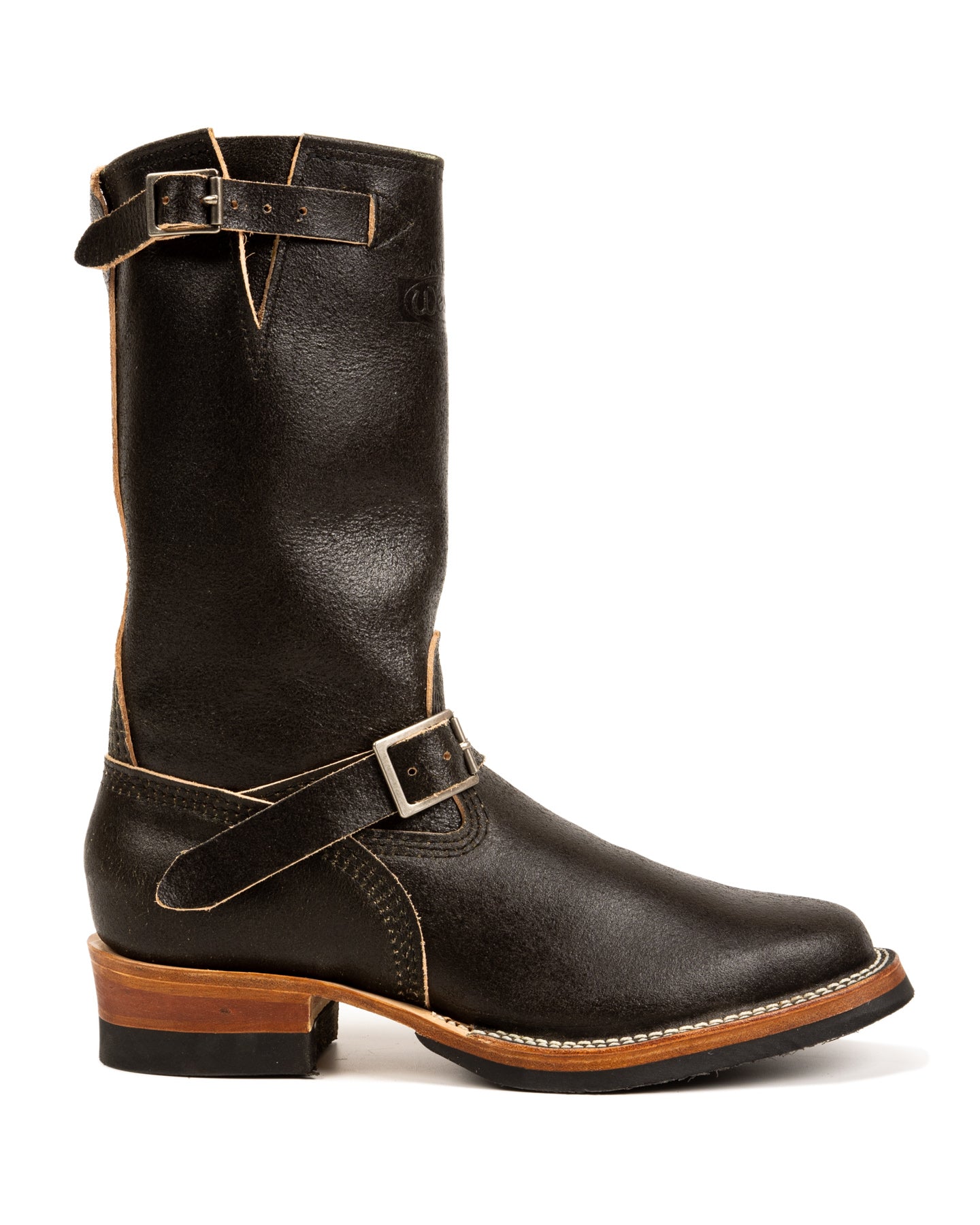 S&S x Wesco Quick Striker Engineer Boot - Olive Waxed Flesh