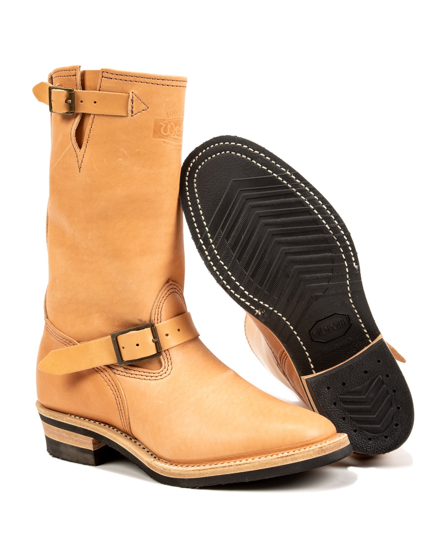 S&S x Wesco Van Cleef III Veg Tan Engineer Boot