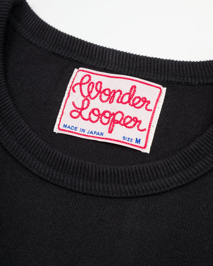 Wonder Looper Double Heavyweight Crewneck T-shirt - Black - Standard & Strange