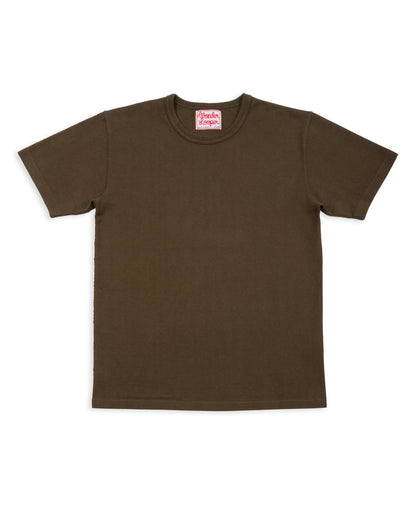 Wonder Looper Double Heavyweight Crewneck T-shirt - Khaki Green - Standard & Strange