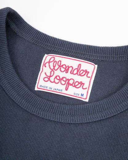 Wonder Looper Double Heavyweight Crewneck T-shirt - Navy - Standard & Strange