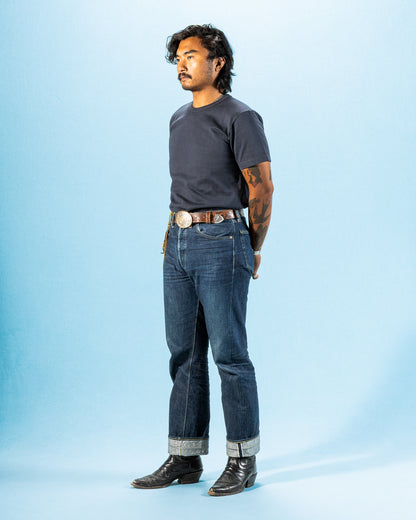 Wonder Looper Double Heavyweight Crewneck T-shirt - Navy - Standard & Strange