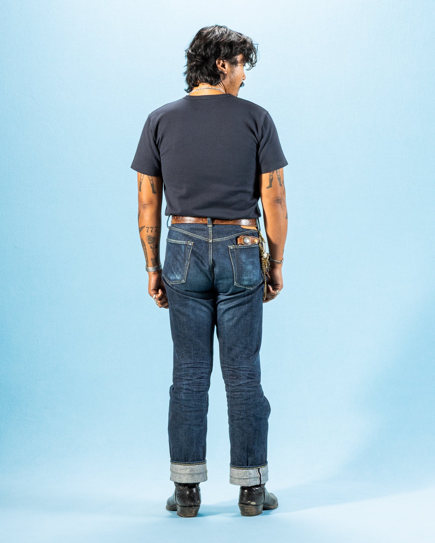 Wonder Looper Double Heavyweight Crewneck T-shirt - Navy - Standard & Strange