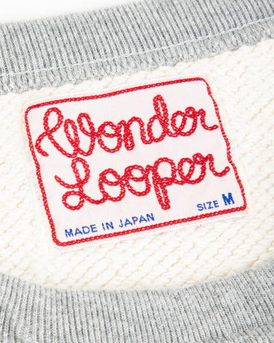 Wonder Looper Double Heavyweight French Terry Pullover Crewneck - Heather Grey - Standard & Strange