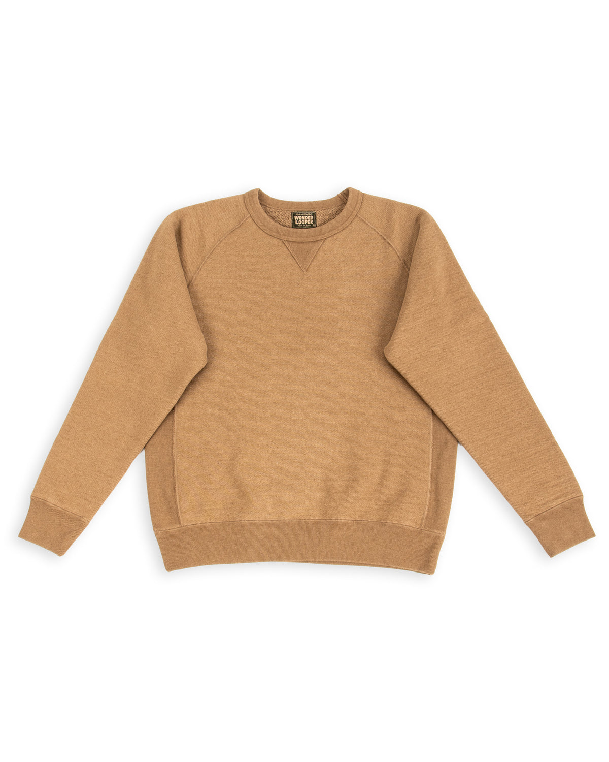 Wonder Looper Foxfibre® Double Heavyweight French Terry Pullover Crewneck - Iron Mordant Coyote 80 - Standard & Strange