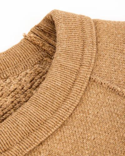Wonder Looper Foxfibre® Double Heavyweight French Terry Pullover Crewneck - Iron Mordant Coyote 80 - Standard & Strange
