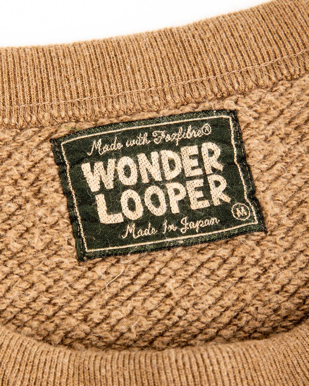 Wonder Looper Foxfibre® Double Heavyweight French Terry Pullover Crewneck - Iron Mordant Coyote 80 - Standard & Strange
