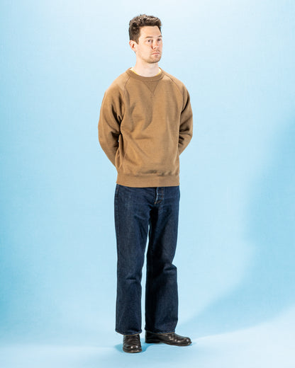 Wonder Looper Foxfibre® Double Heavyweight French Terry Pullover Crewneck - Iron Mordant Coyote 80 - Standard & Strange