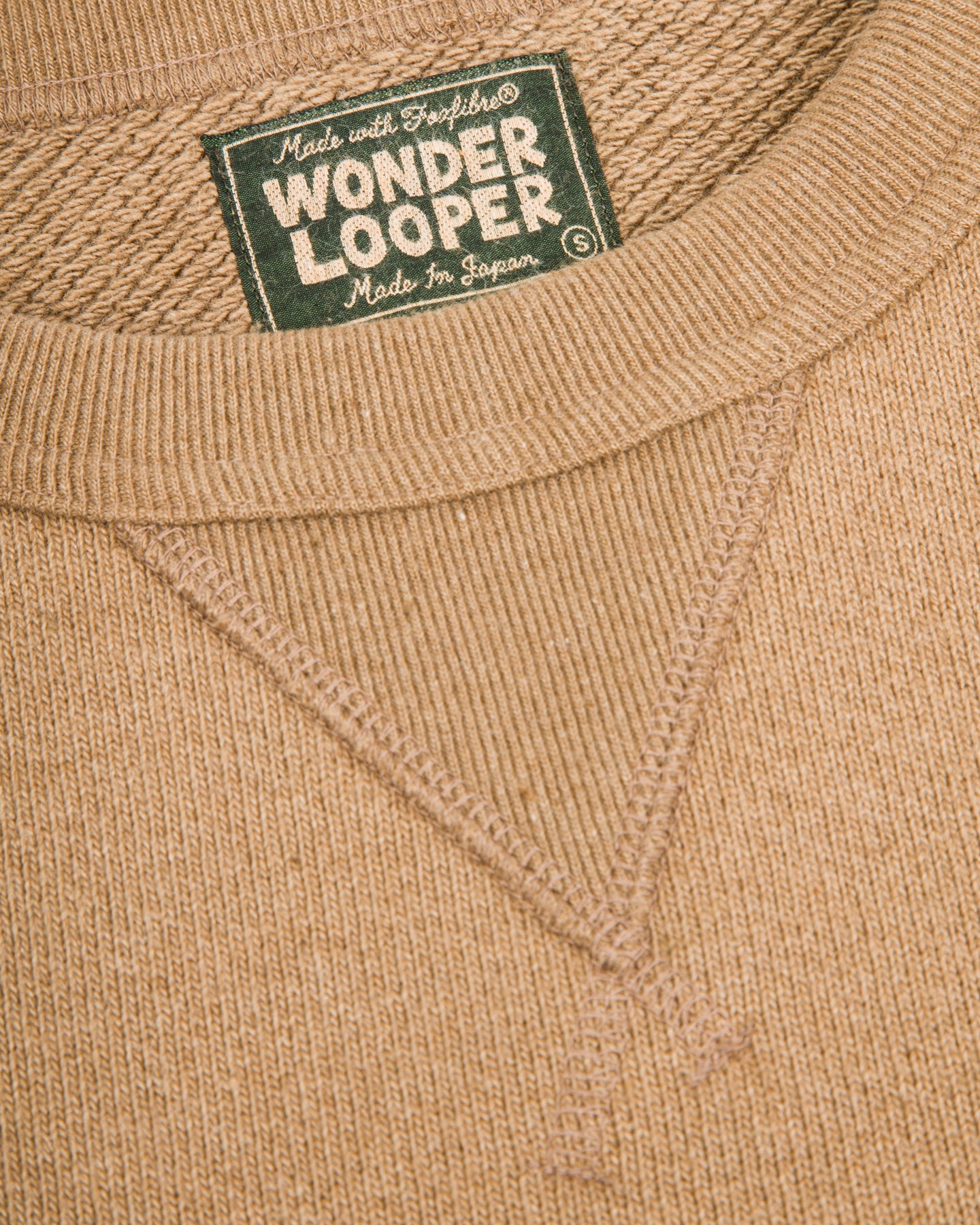 Wonder Looper Foxfibre® Double Heavyweight French Terry Pullover Crewneck - Iron Mordant Coyote 80 - Standard & Strange