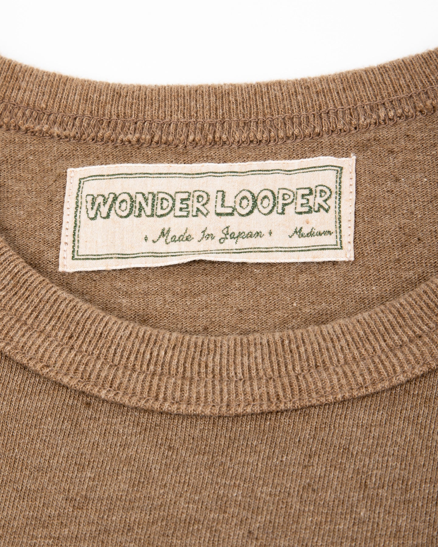 Wonder Looper Iron Mordant Foxfibre® Tsuriami Crewneck T-shirt - Coyote 70 - Standard & Strange