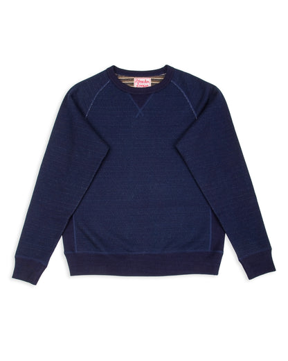 Pullover Crewneck Real Indigo Blanket Striped French Terry